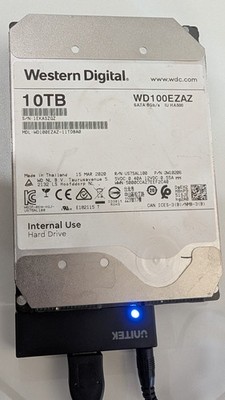 WD 10TB Ultrastar He10 SATA HDD WD100EZAZ 5400RPM 3.5''   SMART PASSED, 0 Bad sec