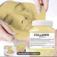 Polvo de Mascarilla Facial de Ácido Hialurónico y Colágeno con Beta-Glucano.