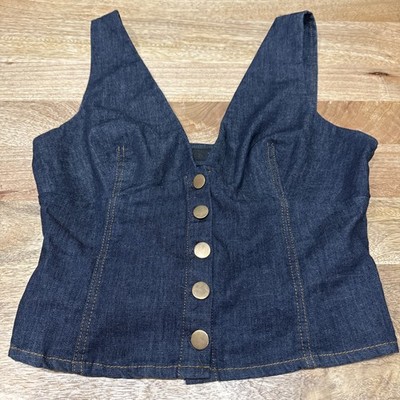 ZARA Denim Button Top Medium 