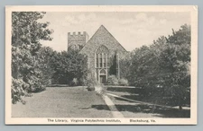 Library~Virginia Polytechnic Institute BLACKSBURG Antique VA TECH University~30s