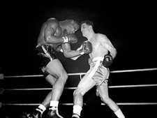 Joe Bygraves and Henry Cooper slug it out 1950s Historic Old Photo
