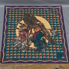 Vintage Buffalo Roams Southwestern Bandana Native Dance Headdress Handkerchief