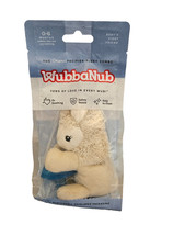 WubbaNub Tan/Cream Colored Goat with Blue Infant Pacifier Plush   NEW  SEALED 