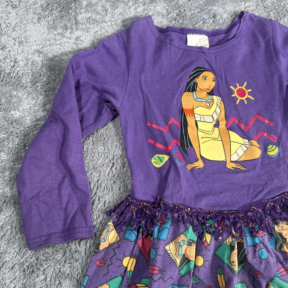 Vintage 1990s Y2K Pocahontas Disney Dress Size 6 Kids Girls Skirt Shirt Toddler - Image 3 of 4