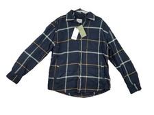 Goodfellow Co Heavyweight Plaid Flannel Shirt Jacket Mens Midnight Blue MEDIUM