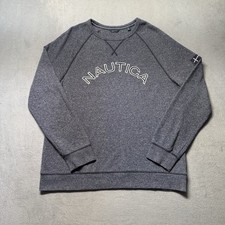 Nautica Womens XL Sweatshirt Blue Logo Pullover Knit Casual Graphic Top