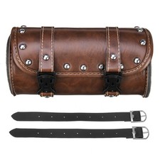 Motorcycle Motorbike Front Fork Tool Roll Saddle Bag Leather Luggage Waterproof