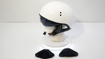 gloss white half helmet motorcycle Outlaw Helmets T68 Glossy for Men & Women DOT Approved Its designed to provide high level protection to the rider in the event of a crash MMG Motorcycle Open Face Helmet