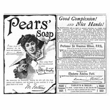 PEARS SOAP Matchless for the Complexion - Victorian Advert 1888