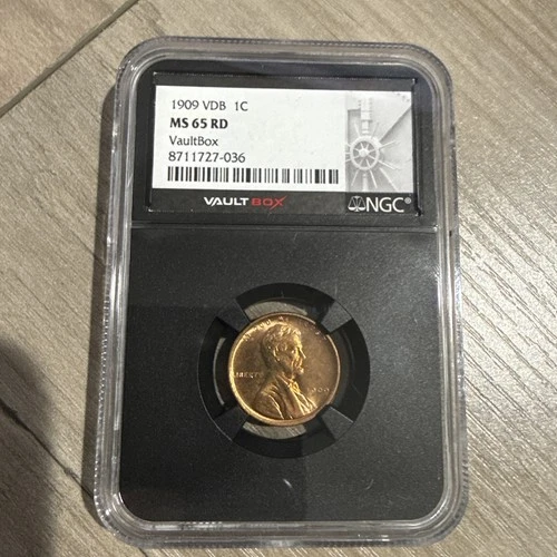 1909 VDB 1C **NGC VAULT BOX** MS 65 Red Lincoln Wheat Copper Cent Great Coin!!!