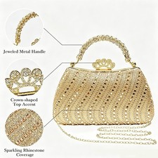 FAXHION Gorgeous sparkling rhinestone evening bag, elegant women's handbag