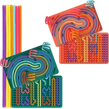 2Packs Sensory Activity Board, Silicone Fidget Toy Sensory Fidget Toys for Ki...