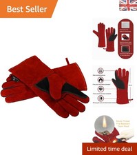 Flexible 14” Heat Resistant Gloves - Ideal for Welding, BBQ & Fireplace Use