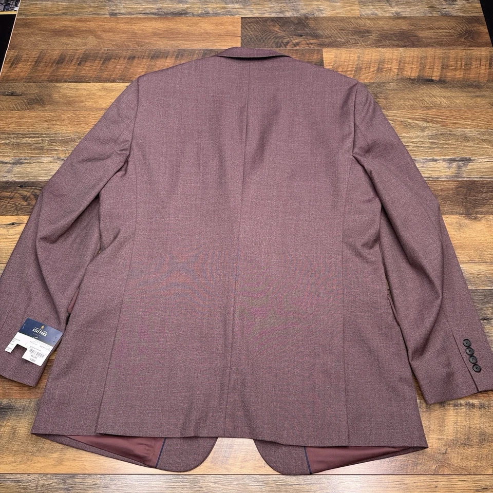 Blazer Stafford Calce Clásico 48 Largo Rojo Abrigo Deportivo Elastizado Calce Clásico Nuevo Foto 2 de 4