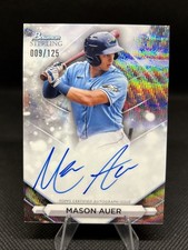 2023 Bowman Sterling Mason Auer Wave Refractor Auto #PA-MA 9/125 Devil Rays