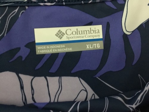Columbia Women's PFG Navy Blue Tropical Floral Sleeveless Dress Sz XL - 第 7/8 張圖片