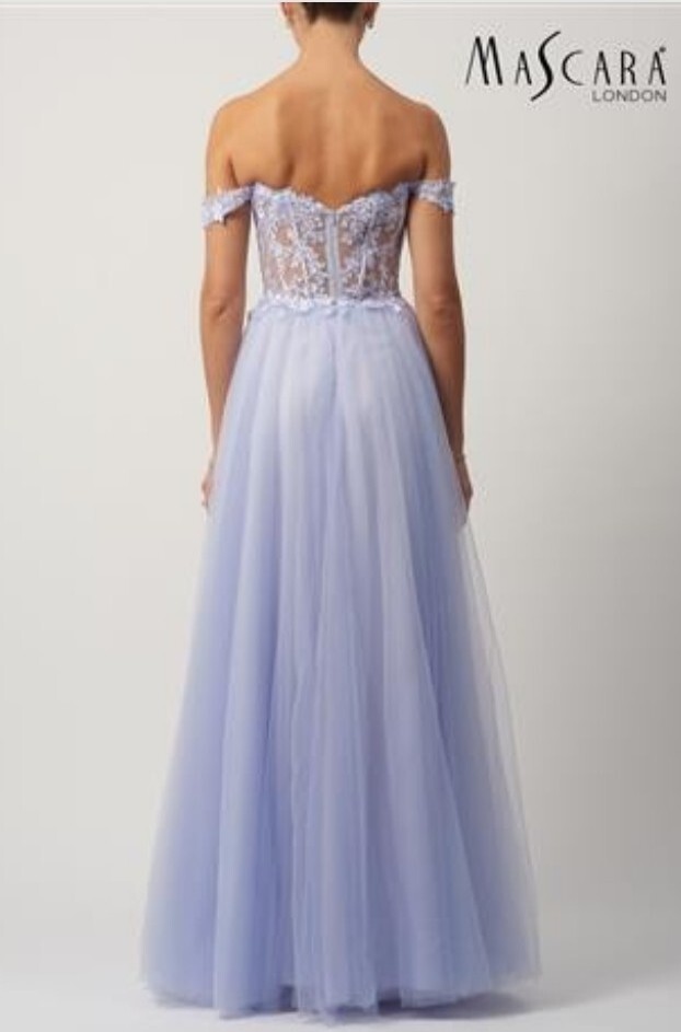 Mascara size 10 Mc182509 Aqua blue Evening dress cold shoulder NWT image 3