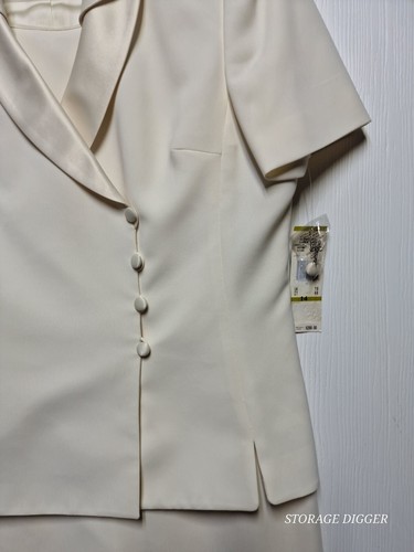 Vintage Le Suit Summer Sunset Vanilla 2 Piece Set Women's 14 Cream Career Wear - Picture 4 of 20