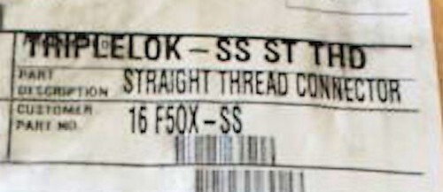 Parker 16 F50X-SS Triple-Lok -Straight Thread Connector 37° Flare / SAE-ORB - Picture 3 of 3