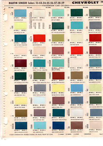 1957 Chevy Color Chart