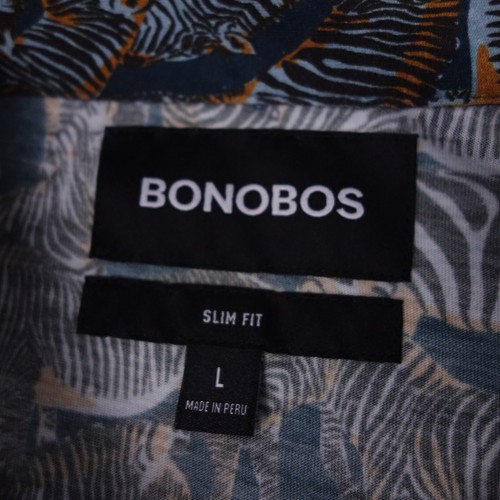 Bonobos Button Up Shirt Large Slim Fit Zebra Print Multicolor Party Pima Cotton - Picture 3 of 8