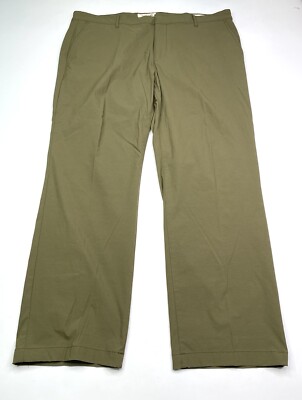 Goodthreads Mens Green Flat Front Straight Chino Pants Sz 38 W X 30 L