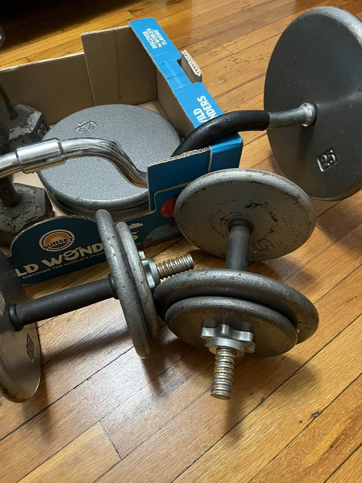 pesas sueltas mancuernas rizadora barra Foto 4 de 4