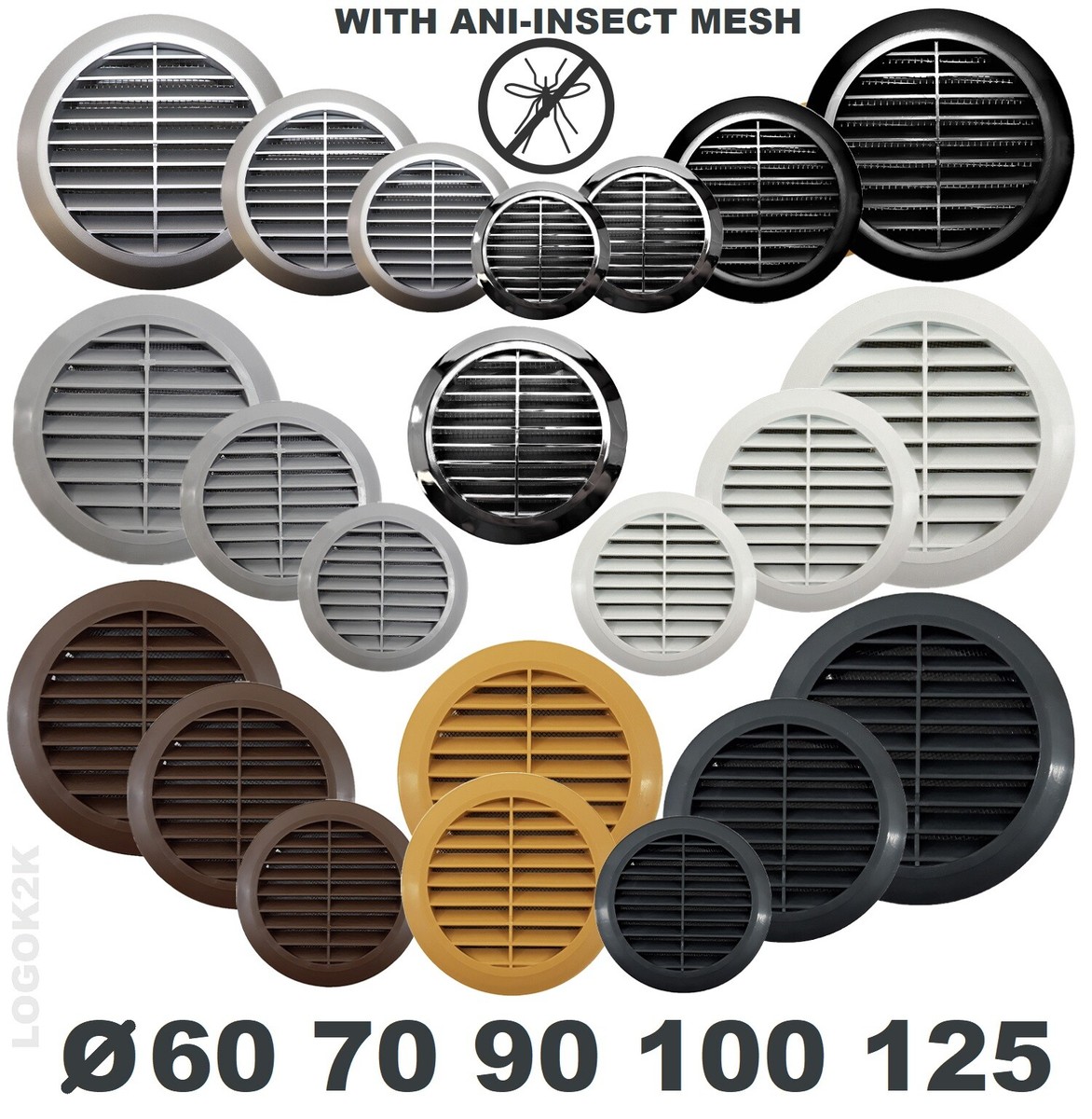 Circle Air Vent Grill Cover Round Ducting Ventilation Fly Net Wall Ceiling  4 5 | eBay