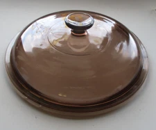10" Pyrex Amber Brown Glass V-12-C  Replacement Lid 9.25” Opening Vision Ware
