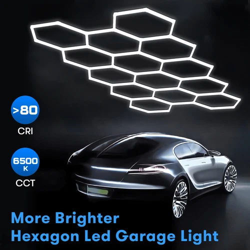 14x Lámpara LED hexagonal tubos taller garaje pared techo lámpara iluminación - Imagen 2 de 20