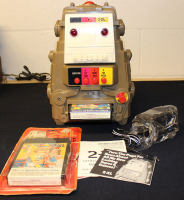 VINTAGE 1970'S TYPE 2  MEGO TOY 2-XL TALKING ROBOT WITH TWO 8 TRACK TAPES WORKS