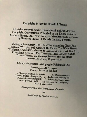 Vtg 1987 Donald Trump 