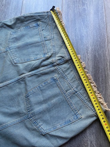h&m denim skirt midi maxi fringed long slit western cowgirl uk 18 new on trend - Picture 11 of 20