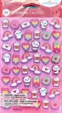 NEW American Greetings Rainbow Panda Snacks Stickers Value Pack 96 Pcs 2 Sheets