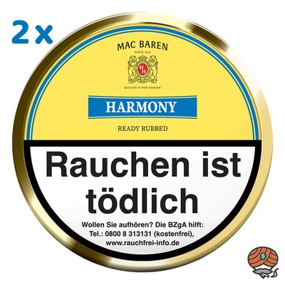 Mac Baren Harmony Ready Rubbed Pfeifentabak 2x 100g Dose