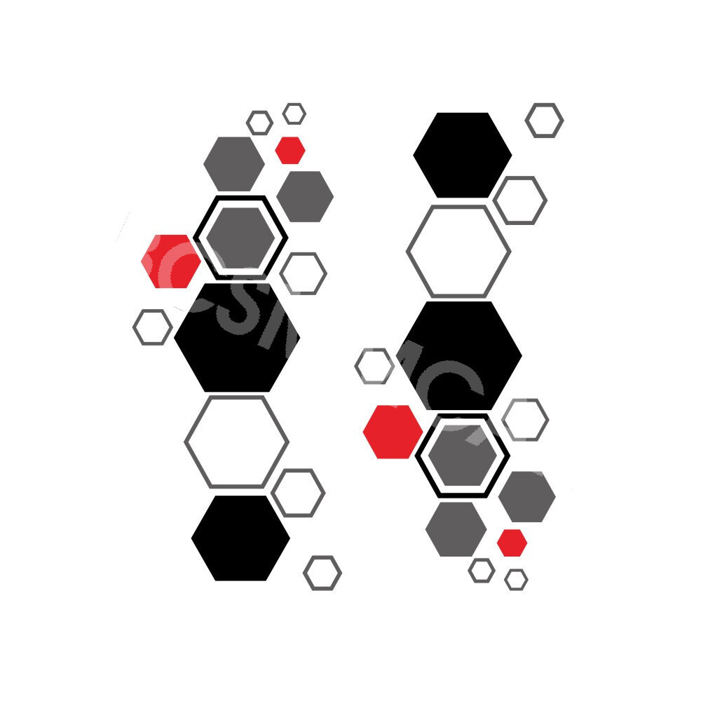 Hexagon Pattern Car Stickers - Self Adhesive PVC Decals For Cars & Trucks