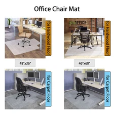 46''×60''/ 48"×36" Office Chair Mat for Hard Floors/Carpet Home Office Chair Mat