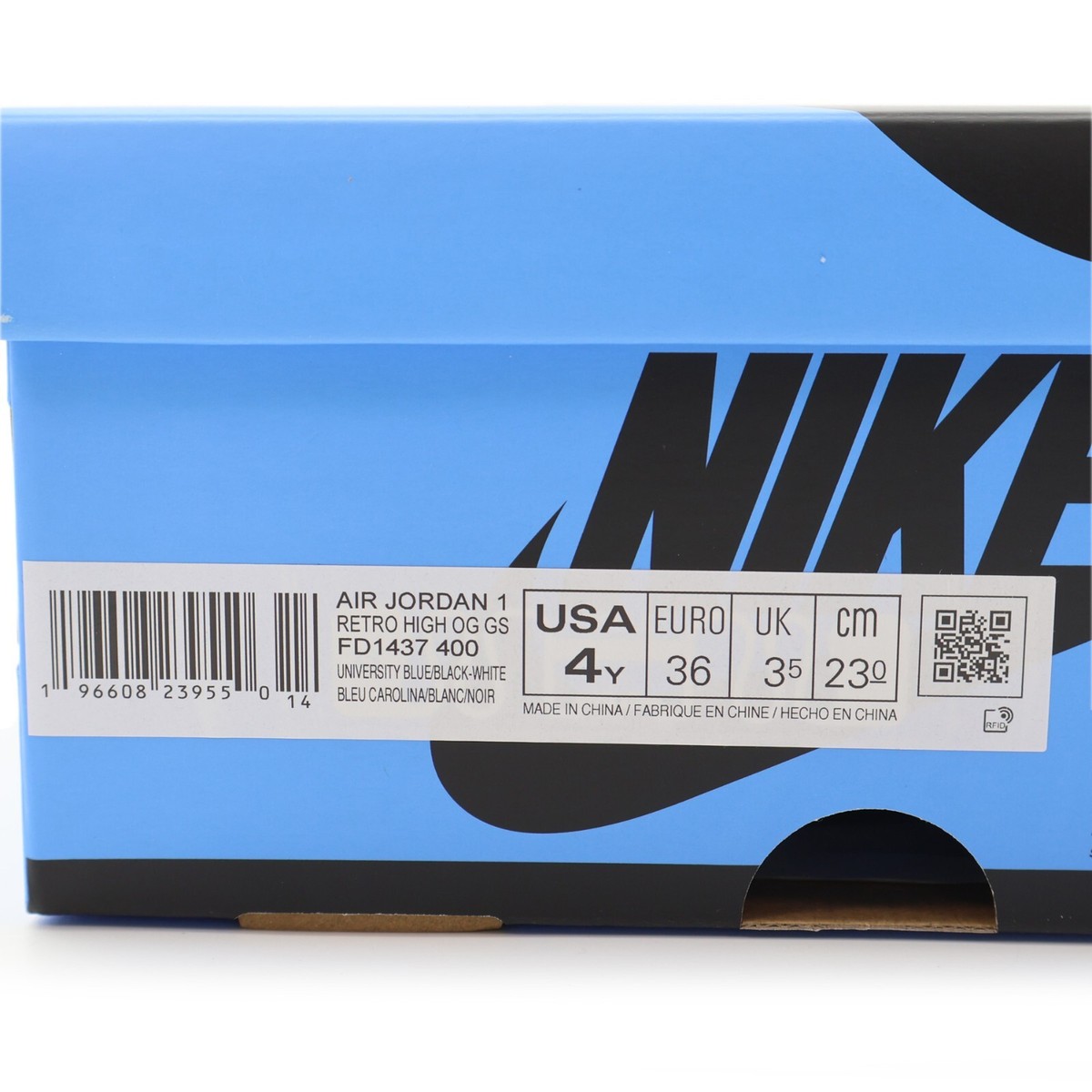 FD1437-400 Nike GS Air Jordan 1 Retro High OG University Blue UNC