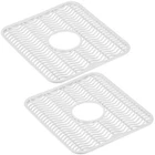 Sink Protector Mat 2 Pack Plastic with Center Drain Cutout Protect Sink 11 x 12"