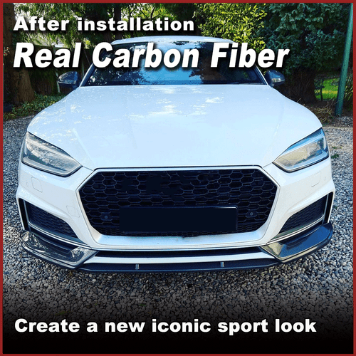 Se adapta a Audi S5 A5 B9 Sline 17-18 carbono labio delantero alerón alerón delantero - Imagen 8 de 13