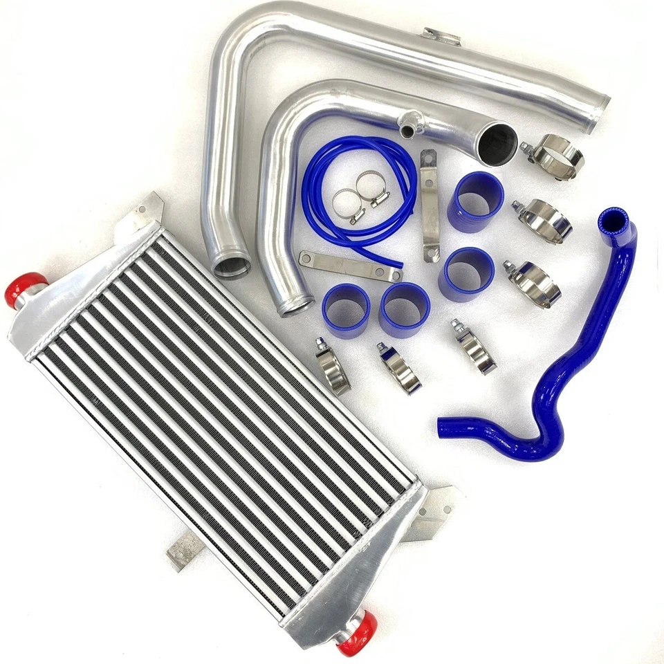 Intercooler de aluminio + Kit de tuberías para 98-01 VW Passat 97-01 Audi A4 Quattro 1,8 L Foto 2 de 4