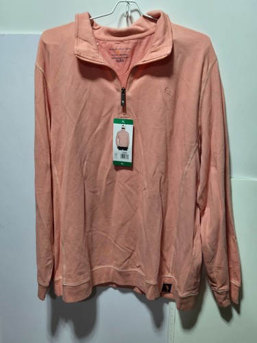 New Margaritaville Men XL Orange Long Sleeve Polo Island Reserve Zip With TAGS