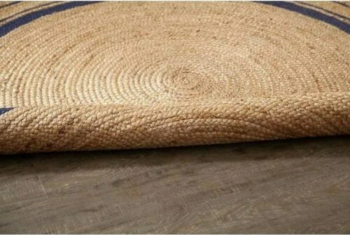 Rug Round Jute 100% Natural Jute Style Rug Reversible Braided Modern Rustic Look - Image 3 of 4