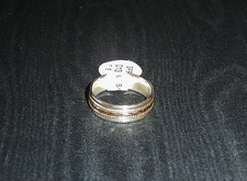 STERLING SILVER SURROUNDS DIAMOND CUT GF 6MM BAND RING-MOST SIZES 5-13 AVAILABLE