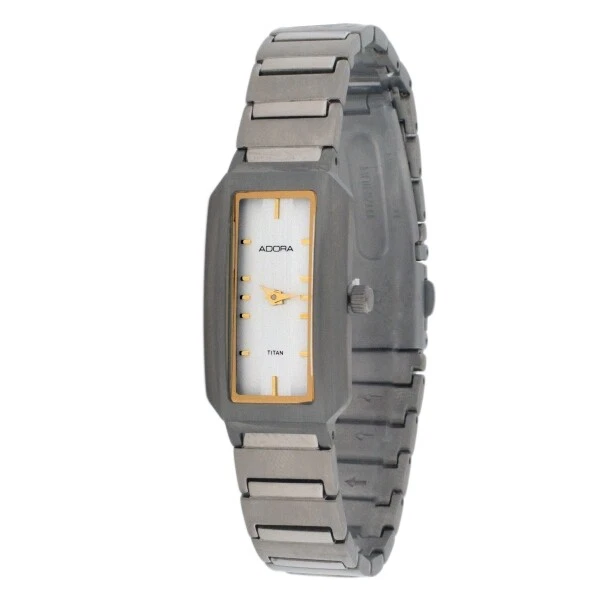 ADORA Titan TS1437 Square Ladies Wrist Watch Made from Titanium Silver Coloured