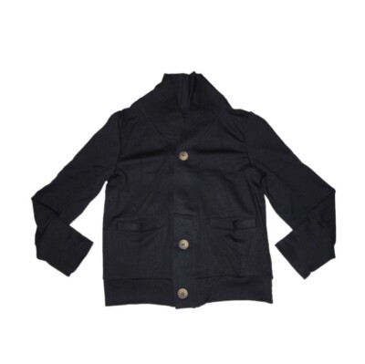 Rmccay Toddler Boy's Black V-Neck Cotton Longsleeved Casual Jacket Size 120 New