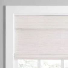 ECLIPSE White Cordless Light Filtering Privacy Bamboo Roman Shade 27 W x 72 L in