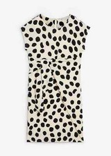 Shirtkleid mit Capeärmel Gr 40/42 Kieselbeige Schwarz Damen Casual-Kleid Neu*