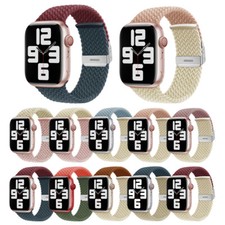 For Apple Watch Ultra 8/7/6/5/4/SE Splice Nylon Loop Band Braided Elastic Strap