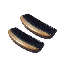 5''/6'' Natural Black Comb Ox Buffalo Horn  Sandalwood Handle Hair Care Combs